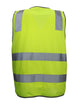 Hi Vis Safety Vest V563-CL-033-YLW-L Reflective Tape Zip Up Pocket Yellow - L – view 6
