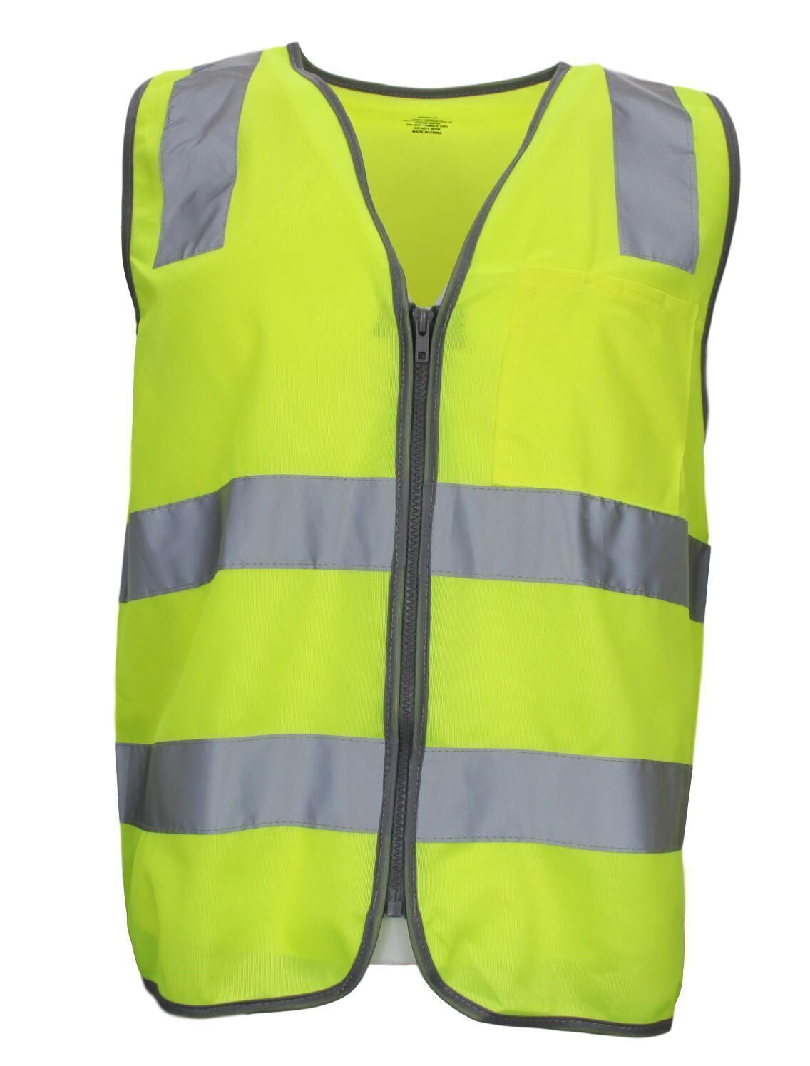 Hi Vis Safety Vest XXL - Reflective Tape, Zip Up, Pocket, Yellow, AS/NZ Compliant