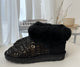 Womens Australian Sheepskin Wool Fur Mini UGG Ankle Boots in Black - 9 – view 2