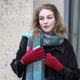 Dents Womens Cable Knit Gloves in Berry – view 3