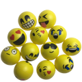 12 EMOJI FACE STRESS BALLS Hand Relief Squeeze Tension Reliever Soft Smiley 70mm