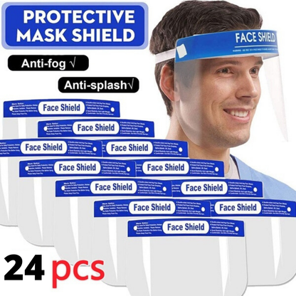 Safety Full Face Shield V563-FS-1, Anti-Fog, Double-Sided PET, 32x22cm, Glasses Compatible, Lightweight