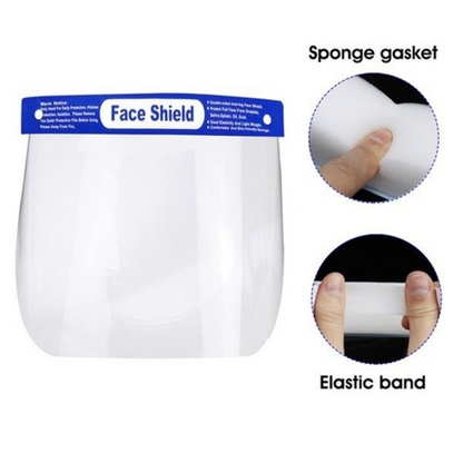 Safety Full Face Shield V563-FS-1, Anti-Fog, Double-Sided PET, 32x22cm, Glasses Compatible, Lightweight