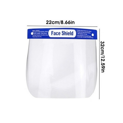 Safety Full Face Shield V563-FS-1, Anti-Fog, Double-Sided PET, 32x22cm, Glasses Compatible, Lightweight