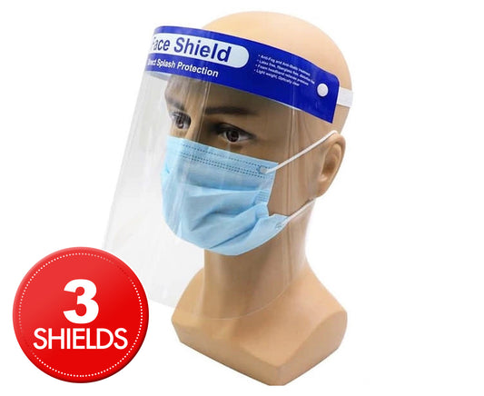 Safety Full Face Shield Anti-Fog Eye Protector, Double-Sided PET, 32x22cm, V563-FS-1, 3PCS