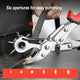 Multi-Size Leather Belt Eyelet Hole Punch Plier, Stainless Steel, Revolving Tool V563-H143 – view 6