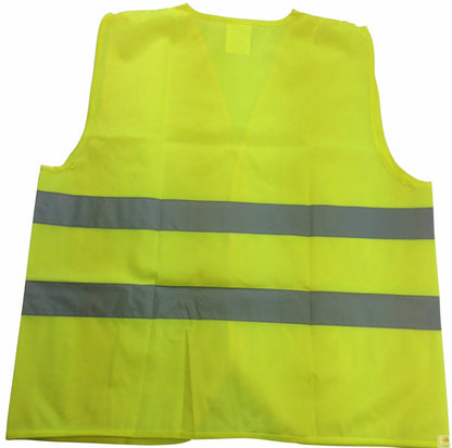 Hi Vis Safety Vest Yellow Reflective Tape One Size Night & Day Use New