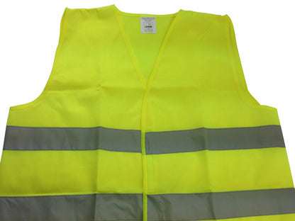 Hi Vis Safety Vest Yellow Reflective Tape One Size Night & Day Use New