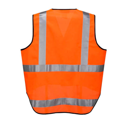 HUSKI Hi Vis Patrol Vest XL - 3M Reflective Tape, Day/Night Compliant, Orange