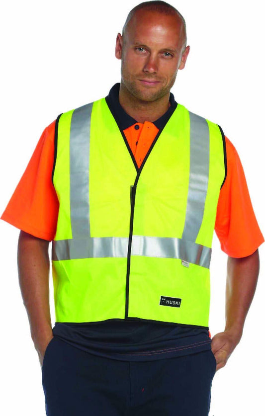 HUSKI Hi Vis Patrol Vest 3M Reflective Tape Safety Workwear High Visibility - Yellow - L – view 2