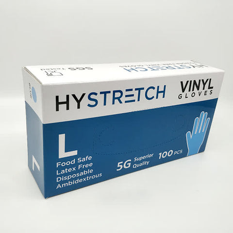 Hystretch Clear Vinyl Gloves, Powder-Free, Latex-Free, 1000 Pack, SGS Tested, Food Safe, Ambidextrous - Auzzistore