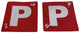 2x RED P PLATES Stay-Put Suction Disks Probationary Car Window Signs NSW – view 4