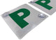 2x GREEN P PLATES Stay-Put Suction Disks Probationary Car Window Signs NSW – view 3