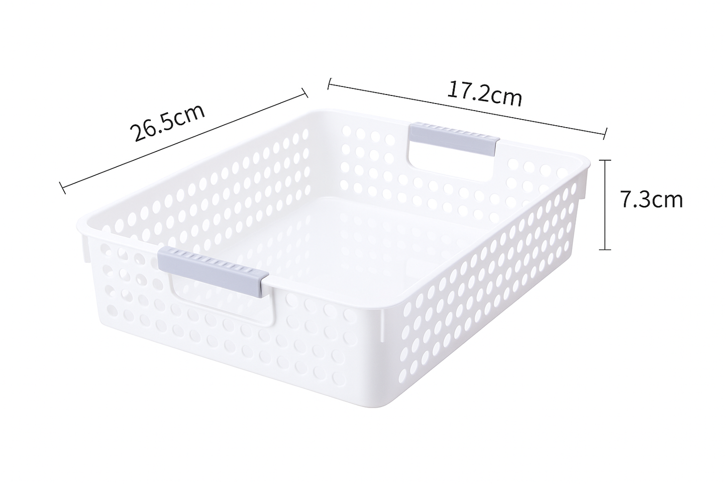 36x Premium Plastic Storage Basket Bulk w/ Grip Handles 26.5*17.2*7.3cm