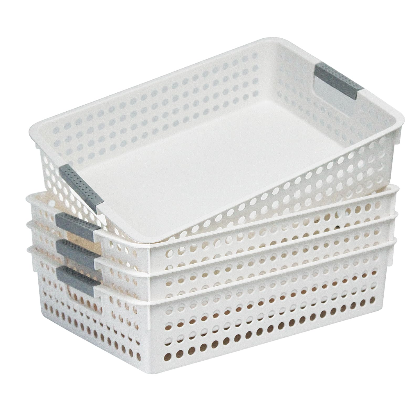 36x Premium Plastic Storage Basket Bulk w/ Grip Handles 30*21.5*8.5cm
