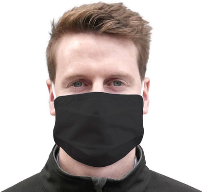 TIGERPLAST Fabric Barrier Mask Black - Washable, Reusable, OEKO-TEX, 3-Layer, 50 Washes