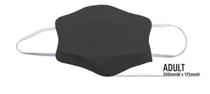 Tigerplast Fabric Face Mask 3-Pack, Washable, Reusable, Anti-Microbial, Black, 3-Layer Polycotton, OEKO-TEX Certified