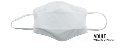 TIGERPLAST Fabric Face Mask, Washable, Reusable, Anti-Microbial, 3-Layer, White, OEKO-TEX Certified