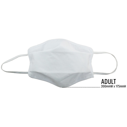TIGERPLAST Fabric Face Mask, Washable, Reusable, Anti-Microbial, 3-Layer, White, OEKO-TEX Certified