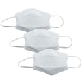 Tigerplast Fabric Face Mask 3-Pack, Washable, Reusable, OEKO-TEX, 3-Layer, 90% Filtration, White