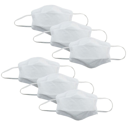 Tigerplast Fabric Face Mask 6-Pack, Washable, Reusable, 3-Layer, OEKO-TEX Certified, White
