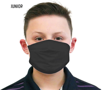 Tigerplast Kids Fabric Face Mask 3-Pack, Washable, Reusable, 3-Layer, Black, Ages 3+