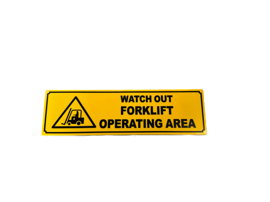 Adhesive Forklift Safety Sign V563-UI2014 33x9.5cm OH&S Caution Stick On