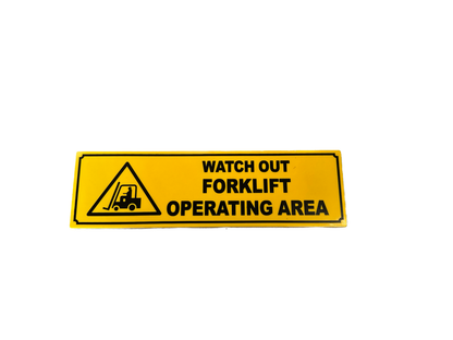 Adhesive Forklift Safety Sign V563-UI2014 33x9.5cm OH&S Caution Stick On