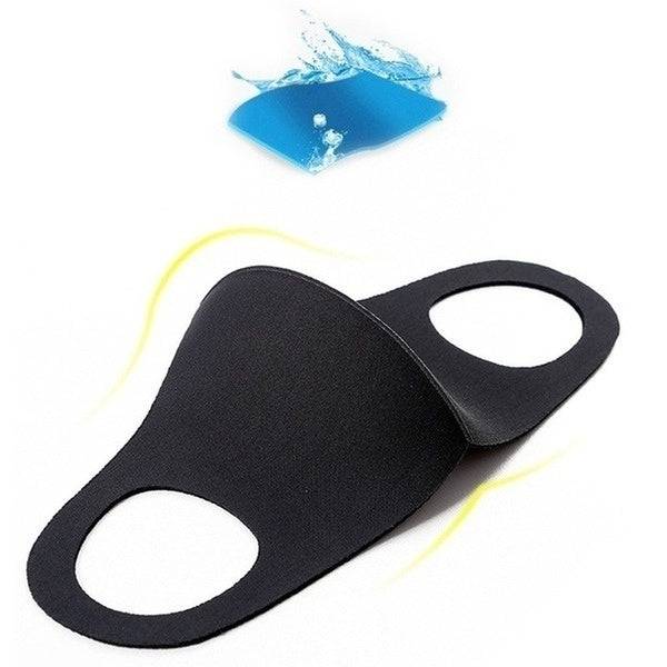 10x Summer Reusable Breathable Face Mask - Cooling Polyester, Anti Dust Haze, One Size, Black