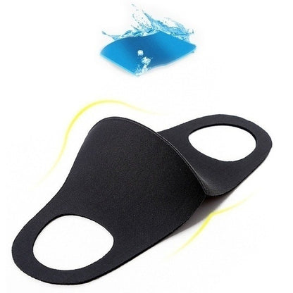 10x Summer Reusable Breathable Face Mask - Cooling Polyester, Anti Dust Haze, One Size, Black