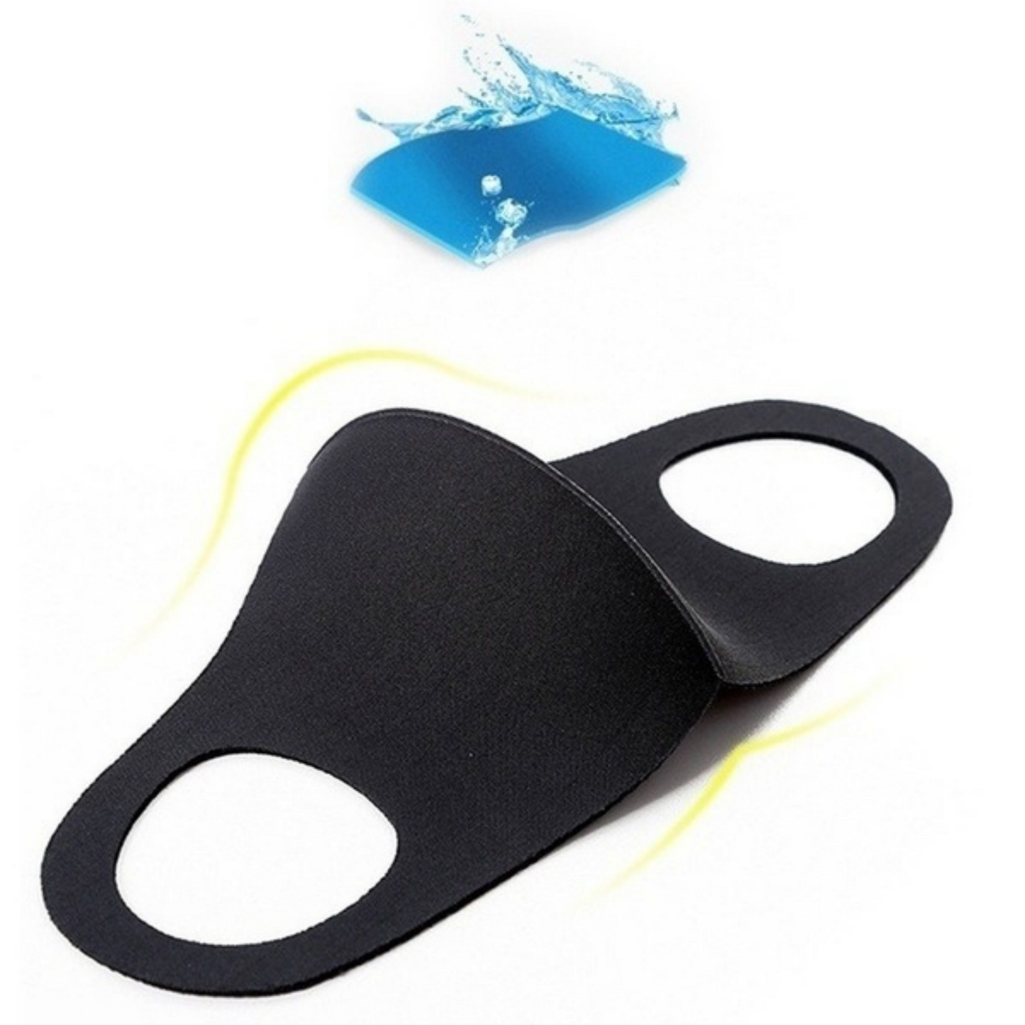 UPWR Black Reusable Breathable Face Mask - Cooling Fabric, Elastic Earloop, Polyester, One Size
