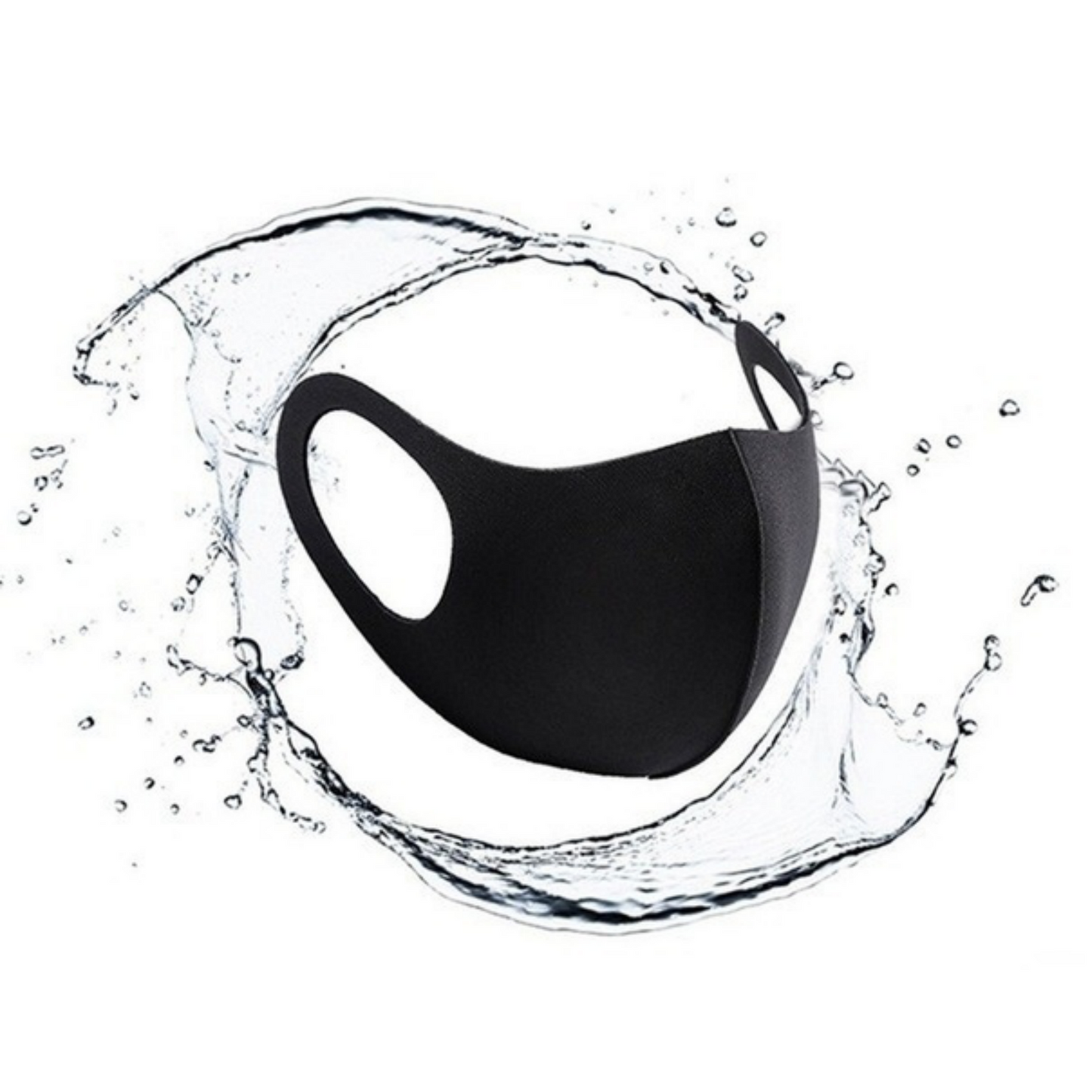 UPWR 50x Reusable Breathable Face Masks - Polyester, Elastic Earloop, Cooling Fabric, Black