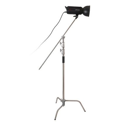 Hridz 10.8ft Heavy Duty Studio C-Stand with 4.2ft Boom Arm & Grip Heads, Stainless Steel
