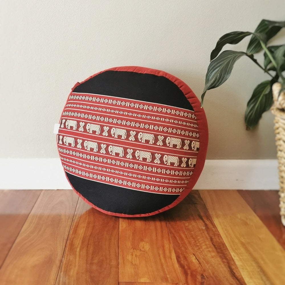 RedEle 40cm Round Meditation Cushion Zafu Ottoman Pouf, Kapok Filled, Organic, Firm Comfort