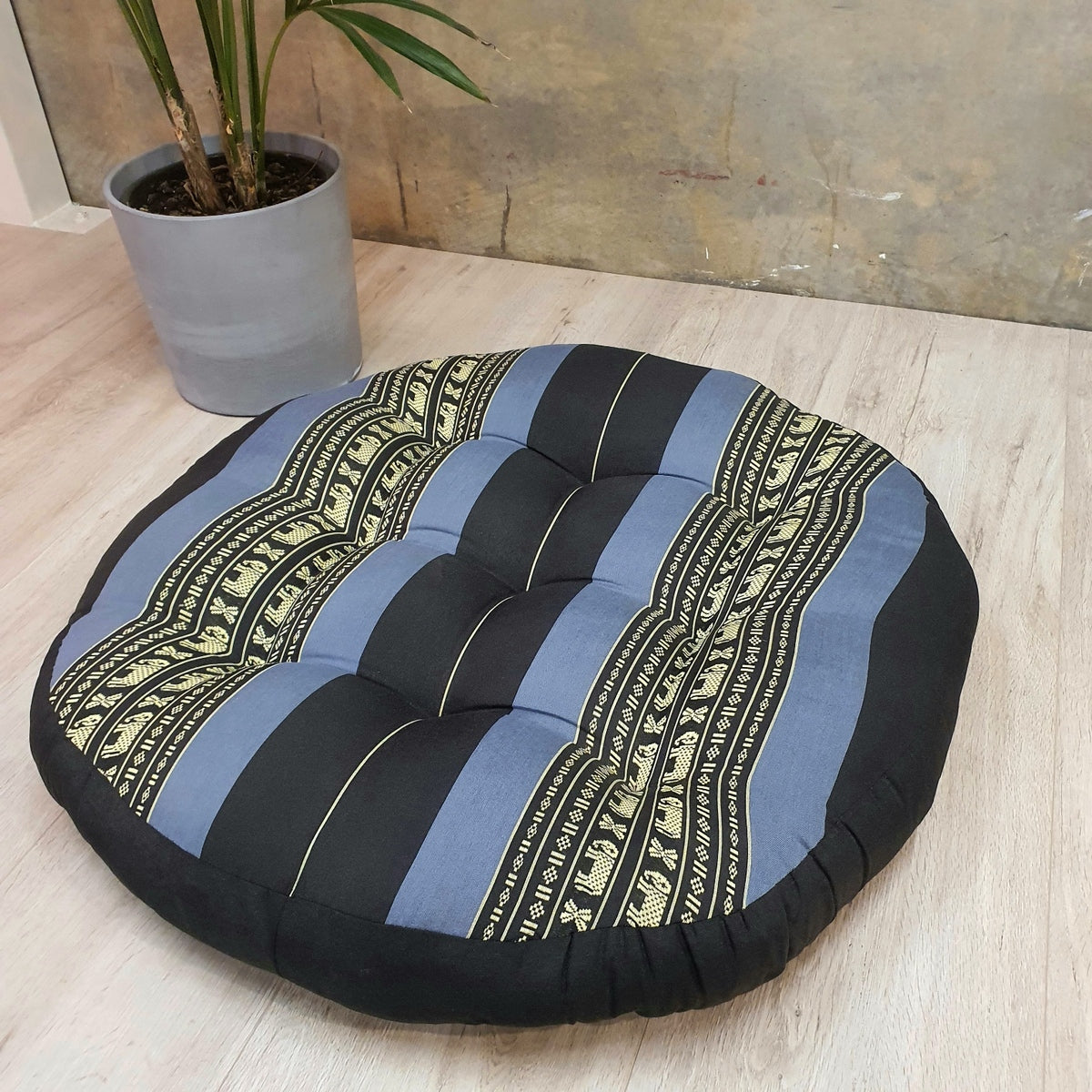 BlueEle Jumbo Zafu Meditation Cushion 75cm, Handmade Thai Cotton, Natural Kapok Filling