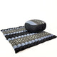 Thai Meditation Cushion Set - Zafu & Zabuton, 100% Organic Kapok, Blue/Elephant