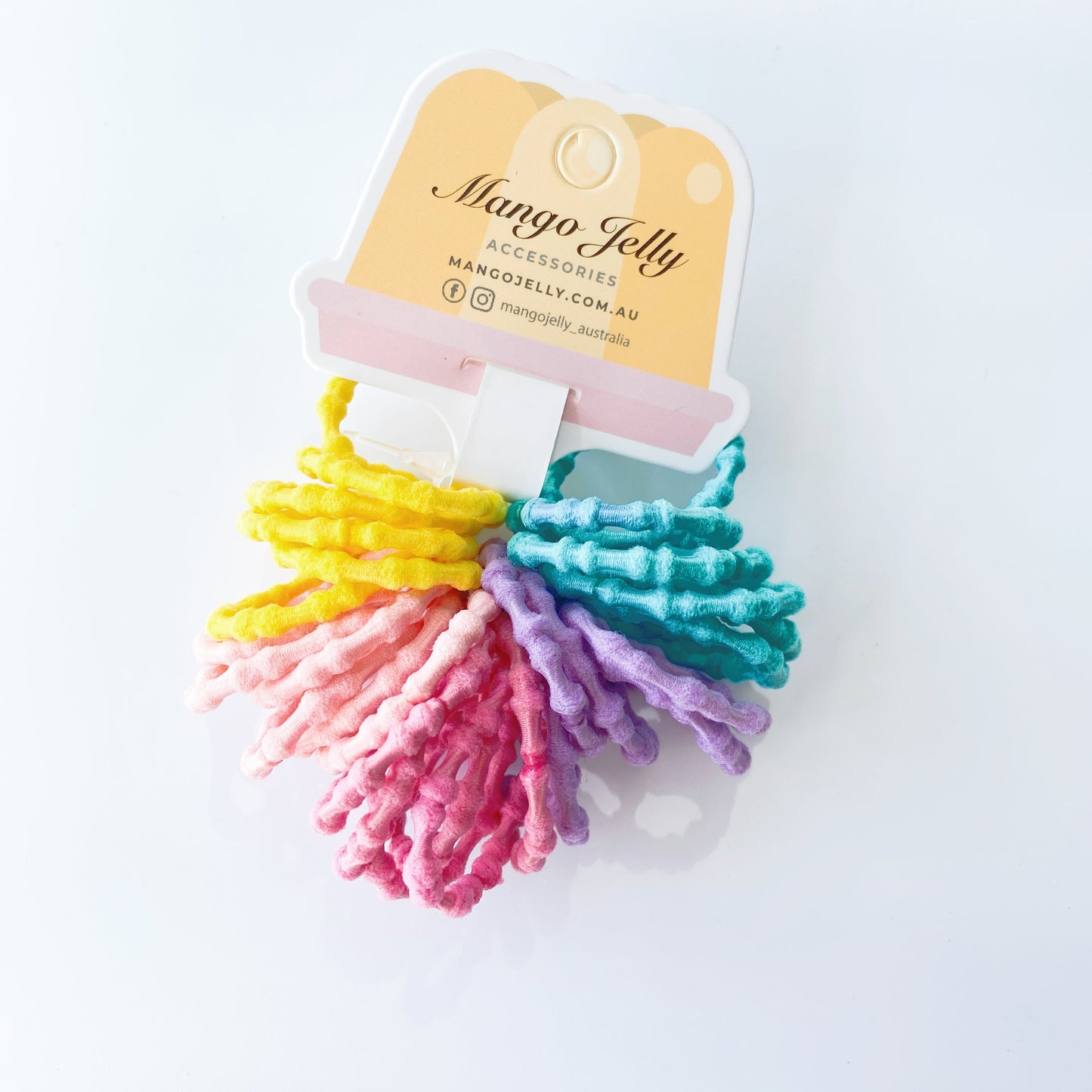 MANGO JELLY Kids Hair Ties 3cm - Bamboo Candy, 30pcs, Mixed Candy Colour, Six Pack