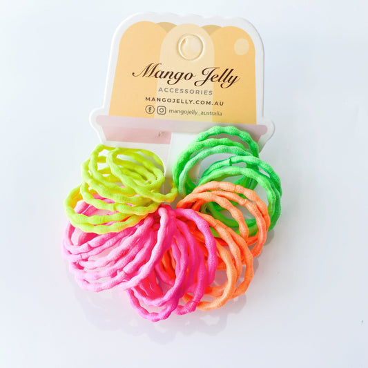 MANGO JELLY Kids Hair Ties (3cm) - Silky Pop Neon - One Pack – view 2 - Auzzistore