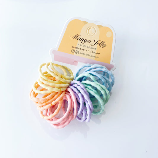 MANGO JELLY Kids Hair Ties (3cm) - Silky Pop Pastel - One Pack – view 2 - Auzzistore