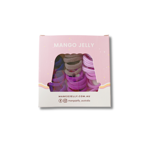 MANGO JELLY Metal Free Hair Ties 36P - Magic Purple, 3cm, Super Soft & Stretchy, Mixed Colours - Auzzistore
