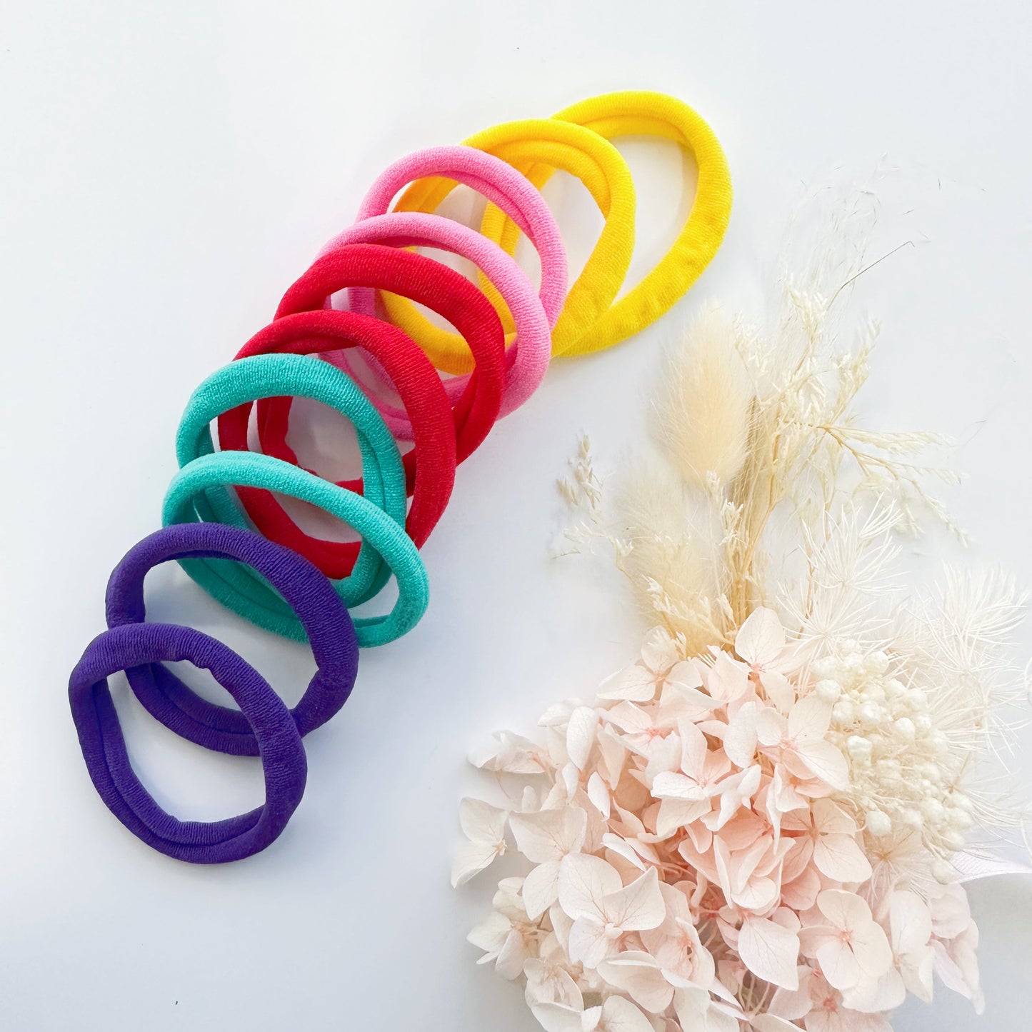MANGO JELLY Metal Free Hair Ties 4.5cm - 10P Mixed Colours, Super Soft & Stretchy