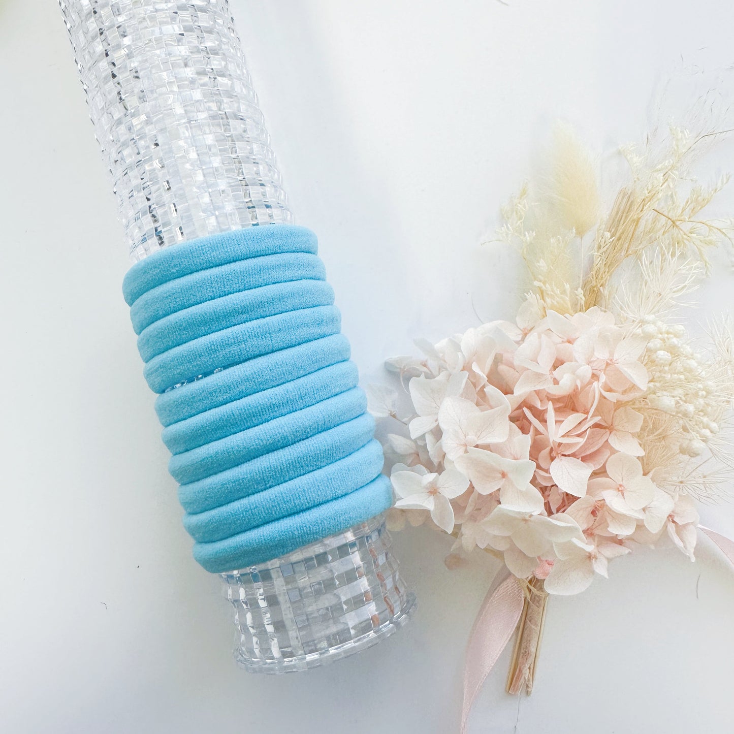 MANGO JELLY Metal Free Hair Ties 4.5cm Light Blue 10P Twin Pack - Super Soft & Stretchy