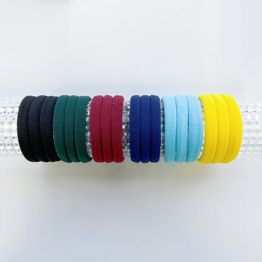 MANGO JELLY Metal Free Hair Ties 4.5cm Yellow 10 Pack - Super Soft & Stretchy