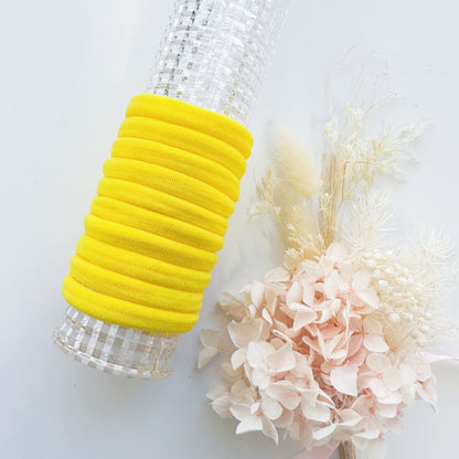 MANGO JELLY Metal Free Hair Ties 4.5cm Yellow 10P Twin Pack - Super Soft & Stretchy