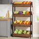 NNETMLT 4-Tier Wood Snack Rack Basket, Vintage Brown, Farmhouse Style, 29''W x 12''D x 55''H, 220 lbs Capacity – view 4