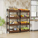 NNETMLT 4-Tier Wood Snack Rack Basket, Vintage Brown, Farmhouse Style, 29''W x 12''D x 55''H, 220 lbs Capacity – view 5