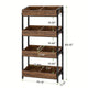 NNETMLT 4-Tier Wood Snack Rack Basket, Vintage Brown, Farmhouse Style, 29''W x 12''D x 55''H, 220 lbs Capacity – view 6