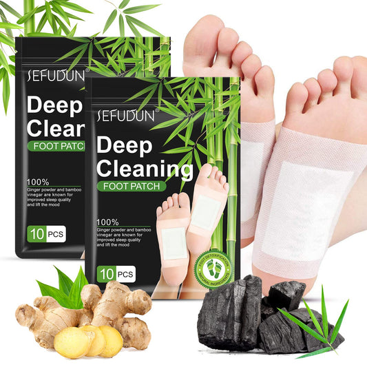 20PCS Natural Bamboo Vinegar & Ginger Powder Foot Pads | Detox, Improve Sleep & Boost Metabolism - Auzzistore