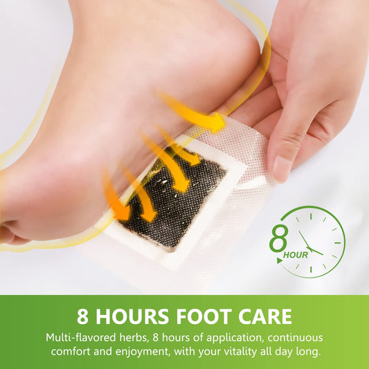 20PCS Natural Bamboo Vinegar & Ginger Powder Foot Pads | Detox, Improve Sleep & Boost Metabolism – view 2 - Auzzistore