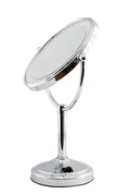 Dolphy 5X & 1X LED Tabletop Magnifying Mirror, DMMR0024, Silver, 8" Diameter, 360° Swivel, Halo Lighting